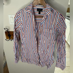 J. Crew striped button up shirt red, white, blue